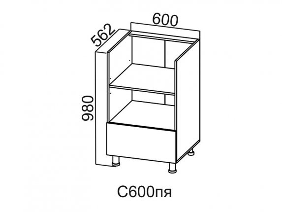 Стол-рабочий под плиту с ящиком С600пя Модус СВ 600х980х562